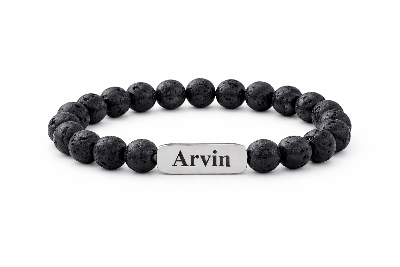 Custom Bead Bracelet - Silver Bar