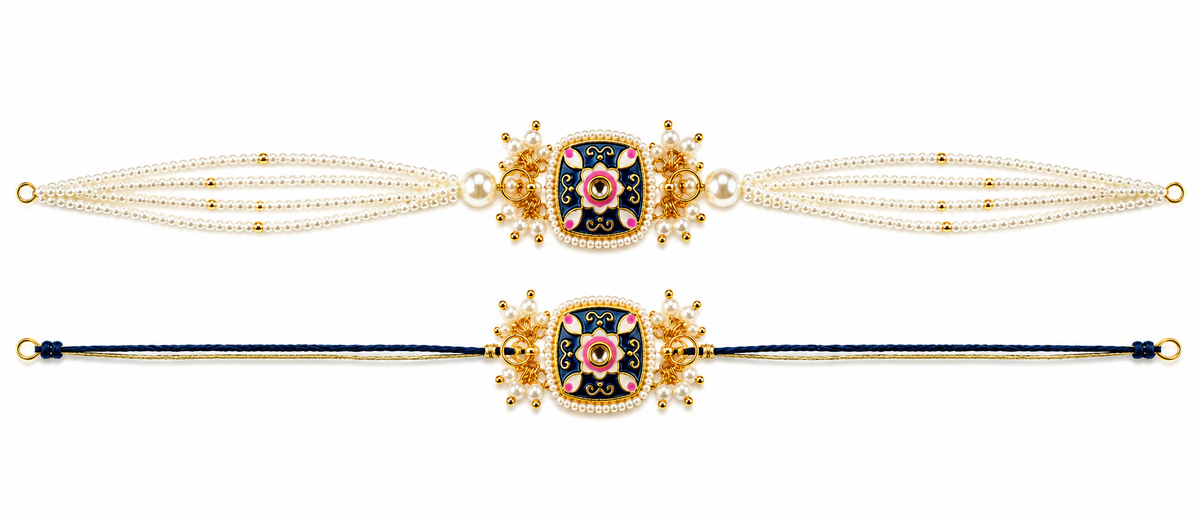 Royal Blue Elegance Rakhi Set-thumbmail-1