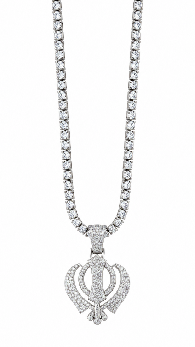 Khanda Tennis Silver  Necklace-thumbmail-1