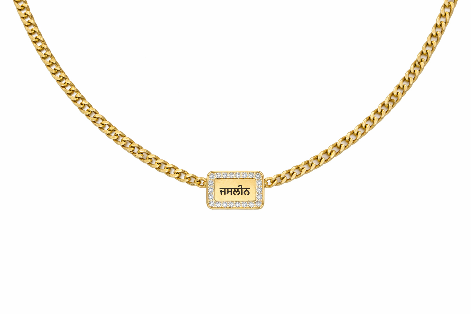 Diamond Name Plate Necklace-thumbmail-1