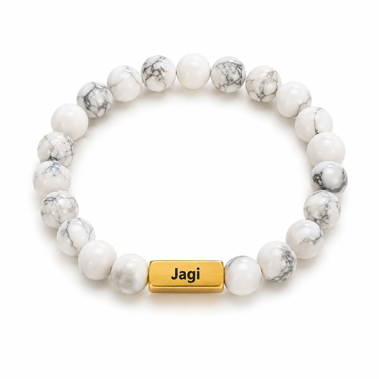 Custom Bead Bracelet - Gold Bar
