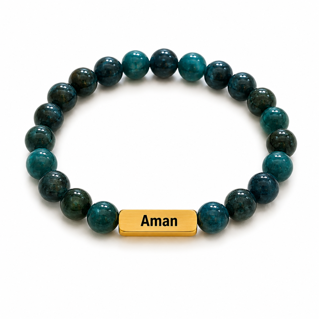 Custom Bead Bracelet - Gold Bar