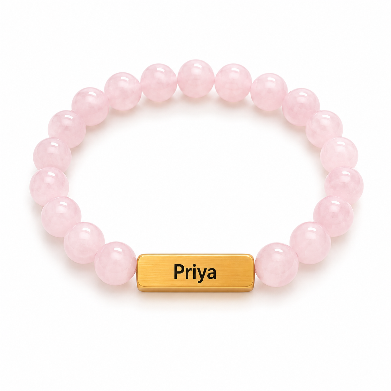 Custom Bead Bracelet - Gold Bar