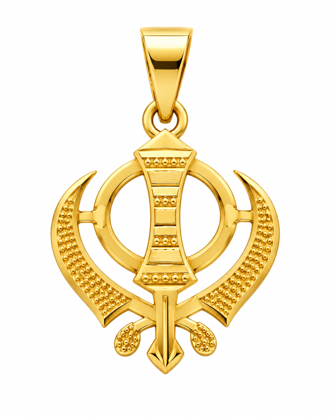 22K Gold-Plated Khanda Locket Large-thumbmail-1