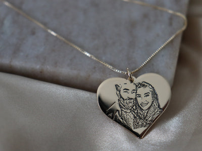 Custom Heart Photo Necklace
