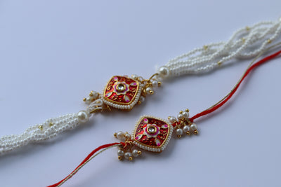 Red Elegance Rakhi Set