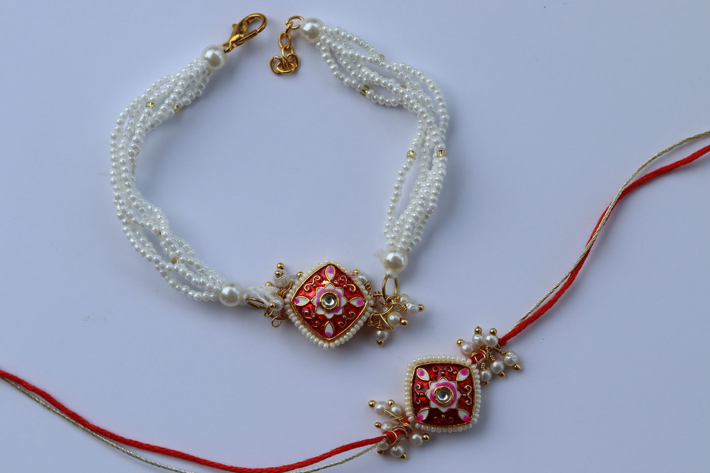 Red Elegance Rakhi Set