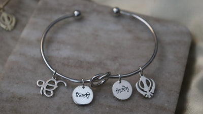 Nirbhau Nirvair Charm Cuff Bangle