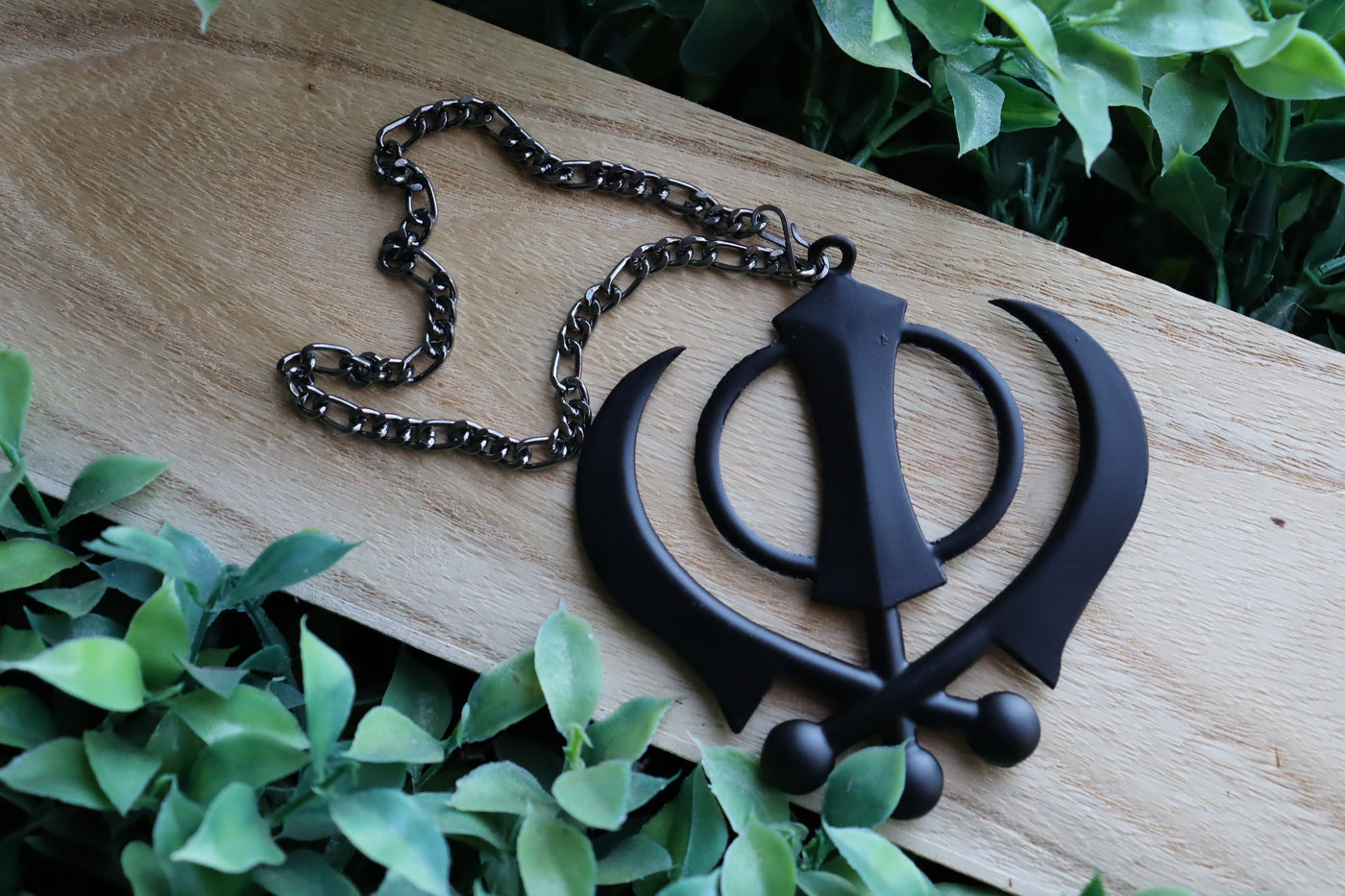 Matte Black Khanda Car Hanging