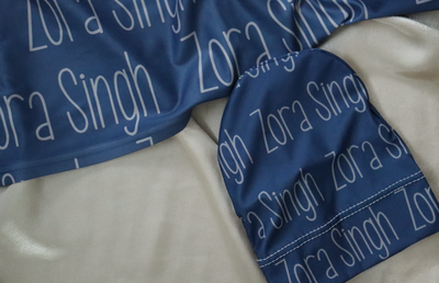 Personalized Baby Swaddle + Knotted Hat